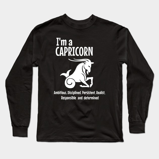 I am a capricorn Long Sleeve T-Shirt by cypryanus